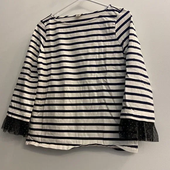 JCrew S Striped Shirt with Ruffle Sleeve - Picture 9 of 9